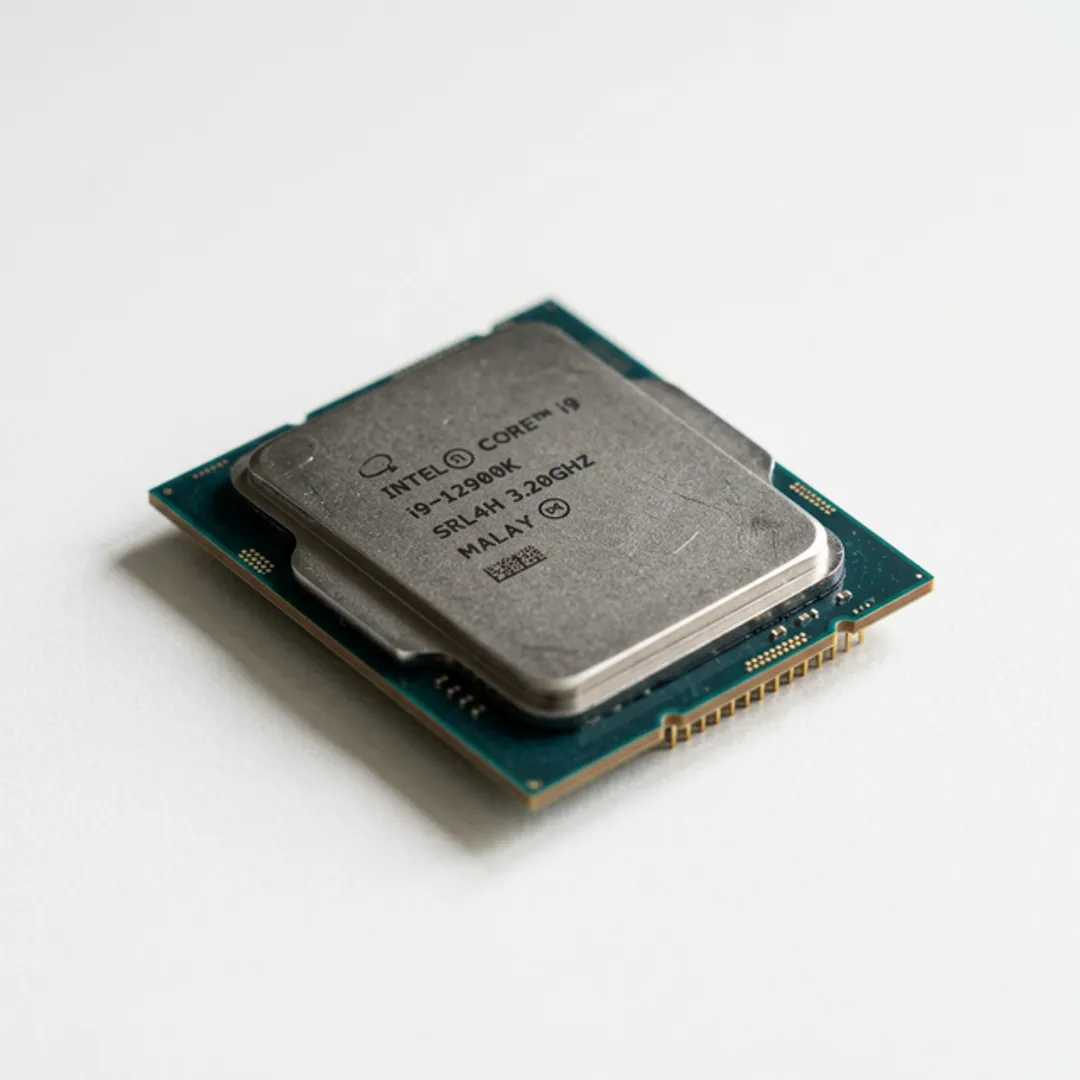 CPU（中央演算処理装置）を直感的に表したクリーンな概念図イラスト