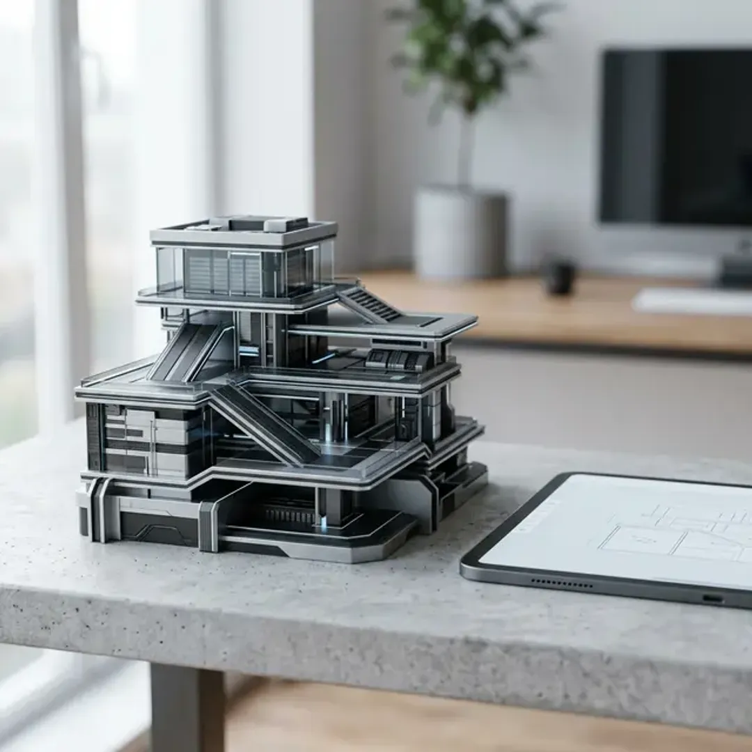 基盤や土台としてのプラットフォームを象徴する美しい建築模型の高品質なイメージ写真