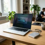 データの復旧（リストア）作業とその進捗を表す高品質なイメージ写真