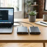 データのバックアップを表現する外付けハードディスクの高品質なイメージ写真