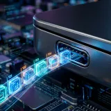 データを確実に届ける通信制御プロトコルTCPを象徴する、順番に整列して進む光るパケットの高品質写真