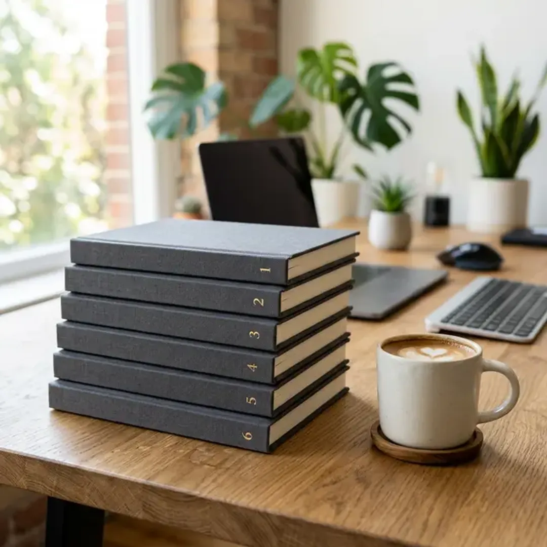 バージョン管理の履歴の蓄積を表すノートの高品質なイメージ写真