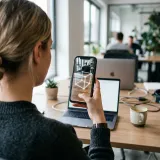 AR（拡張現実）で現実世界に重なる3Dモデルを表す高品質なイメージ写真