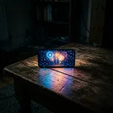 薄暗い部屋で、一人ぽっちの人物がスマホの画面（SNSのキラキラしたパーティーの投稿）を見つめながら、「自分だけが楽しい輪から取り残されている」という強い不安と焦燥感（FOMO）を抱いて冷や汗をかいているイメージ