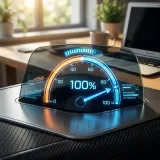 目標達成度(KPI)を示すデジタルスピードメーターの高品質なイメージ写真