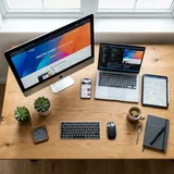 OS（オペレーティング・システム）を直感的に表したクリーンな概念図イラスト