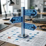 DNSサーバーによる名前解決を象徴する標識の高品質なイメージ写真