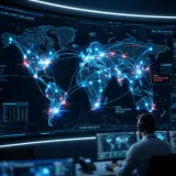 高度な脅威検知と対応を行うプラットフォームXDRを象徴する、グローバルなデータノードを監視して即座にウイルスを無力化する光るネットワークWebの高品質な写真