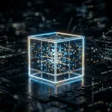 クラウド上に構築する論理的プライベート空間VPCを象徴する、隔離された光のキューブの高品質写真