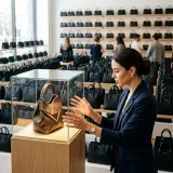 街中で「全員が全く同じデザインの流行のバッグ」を持っているのを見てウンザリしているおしゃれな人が、ショーウィンドウに飾られた「世界で1つだけの限定品」を宝物のように見つけて目を輝かせているイメージ